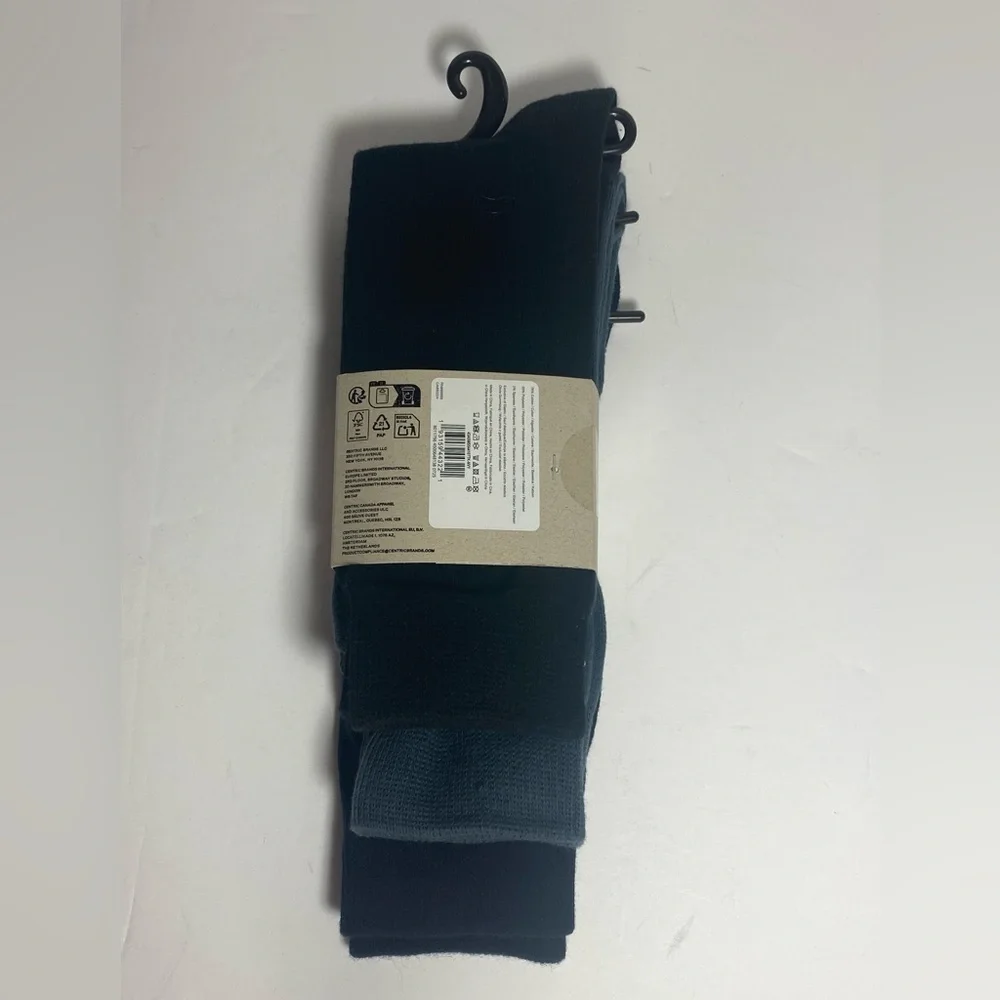 Allsaints NWT Designer Luxury 3 Pack Black Crew Socks for Men